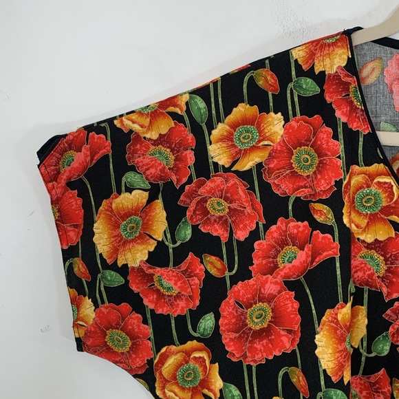 S.C.R.U.B.S. Medical Faux Wrap Floral Multi-Color Women’s Size L 100% Cotton Top - Picture 5 of 15